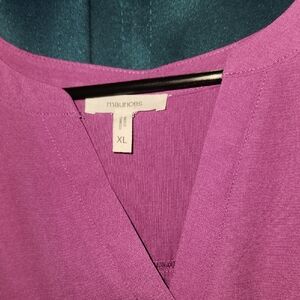 Maurices Magenta V-Neck Blouse XL